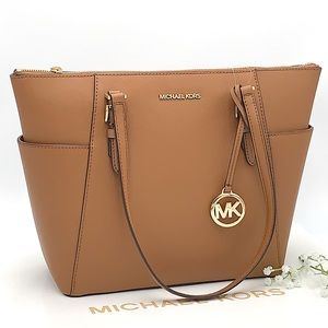 MICHAEL KORS CHARLOTTE LARGE TOP ZIP TOTE LUGGAGE